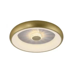 LED Deckenleuchte messing matt rund Kristalleffekte dimmbar