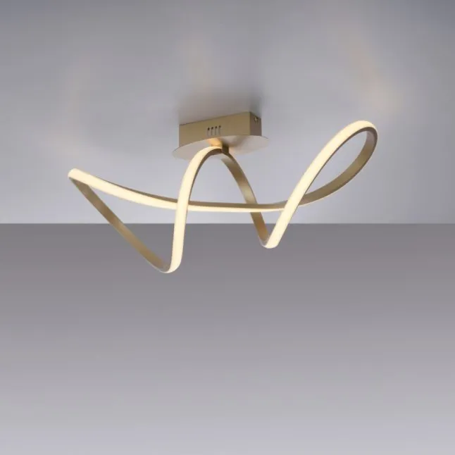 LED-Deckenleuchte, messing-matt, dimmbar, IP20, Innenleuchte