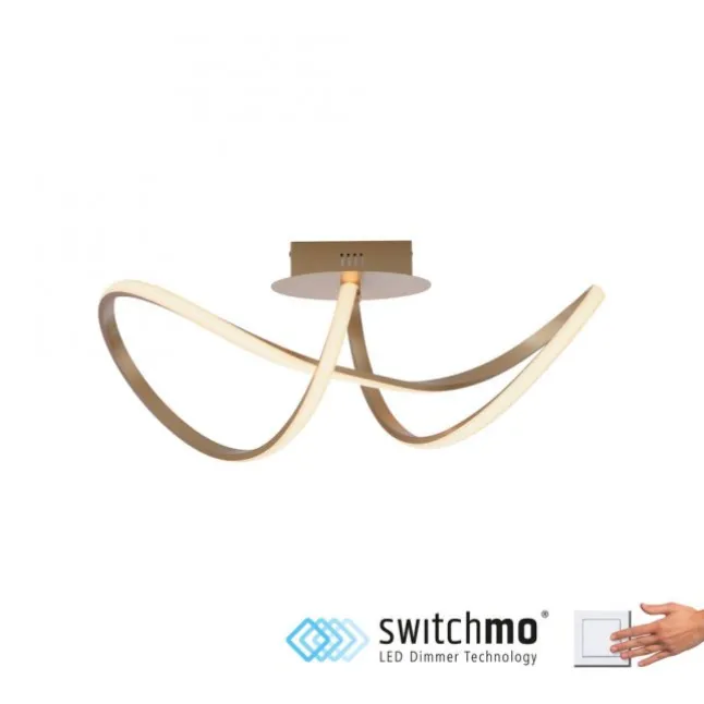 LED-Deckenleuchte, messing-matt, dimmbar, IP20, Innenleuchte
