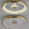 LED Deckenleuchte messing matt 61x61 rund Kristalleffekte dimmbar steuerbar
