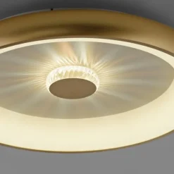 LED Deckenleuchte messing matt 61x61 rund Kristalleffekte dimmbar steuerbar