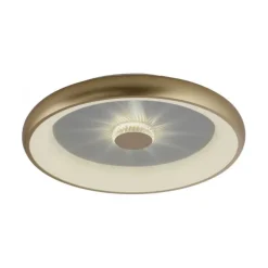 LED Deckenleuchte messing matt 61x61 rund Kristalleffekte dimmbar steuerbar