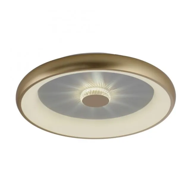 LED Deckenleuchte messing matt 61x61 rund Kristalleffekte dimmbar steuerbar