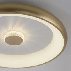 LED Deckenleuchte messing matt 61x61 rund Kristalleffekte dimmbar steuerbar