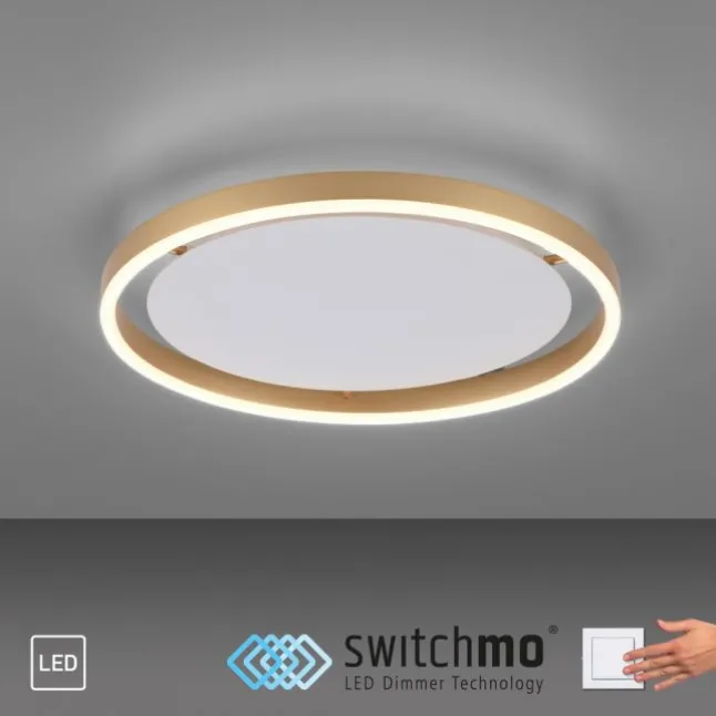 LED Deckenleuchte messing matt rund Ø40cm dimmbar Switchmo warmweiß