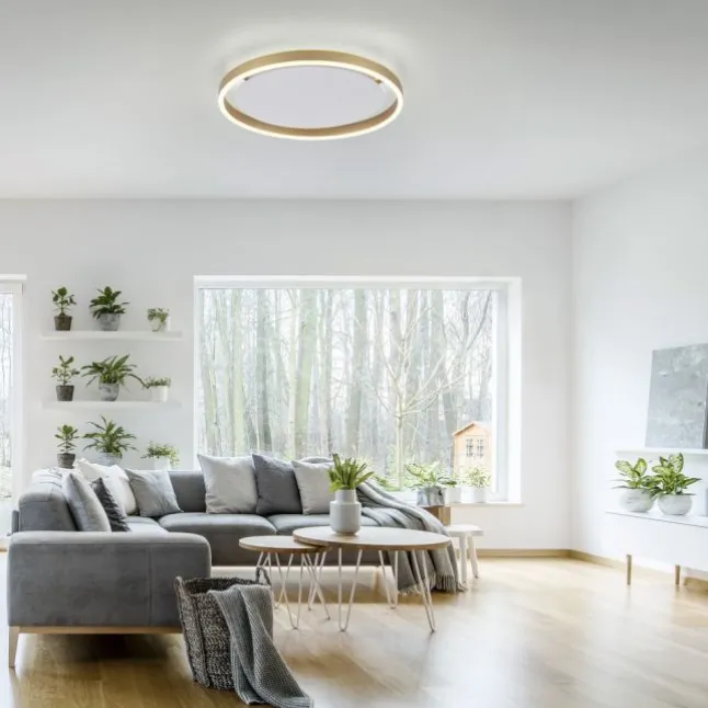 LED Deckenleuchte messing matt rund Ø40cm dimmbar Switchmo warmweiß
