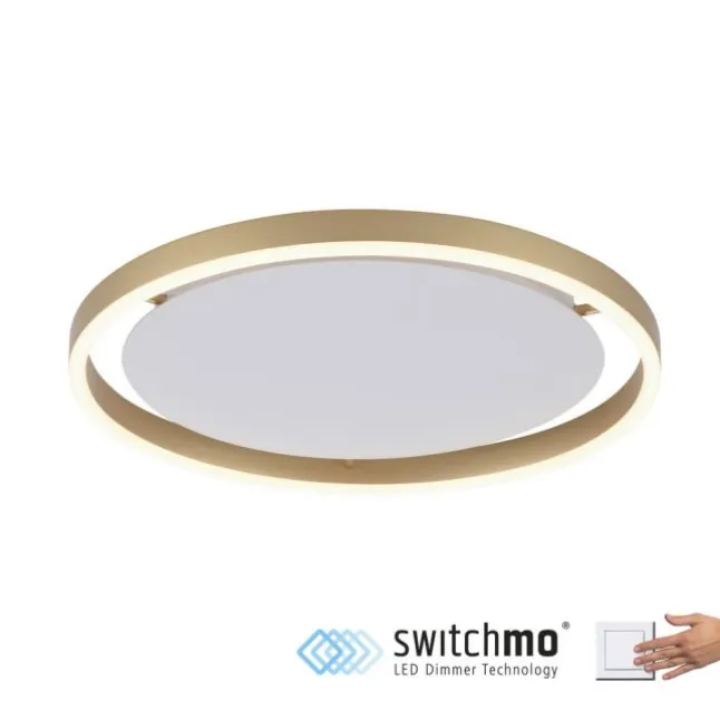 LED Deckenleuchte messing matt rund Ø40cm dimmbar Switchmo warmweiß