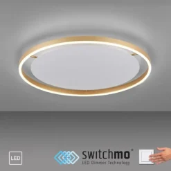 LED Deckenleuchte messing matt rund Ø60cm dimmbar Switchmo warmweiß