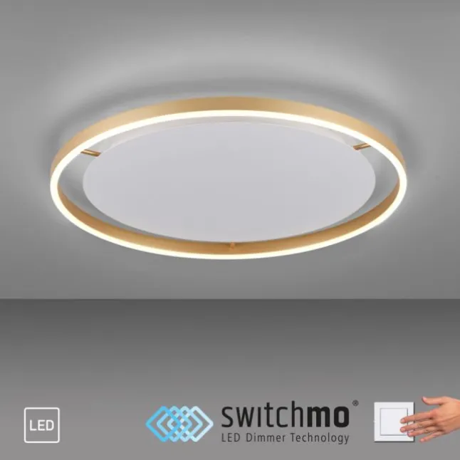 LED Deckenleuchte messing matt rund Ø60cm dimmbar Switchmo warmweiß