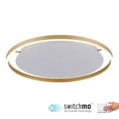 LED Deckenleuchte messing matt rund Ø60cm dimmbar Switchmo warmweiß
