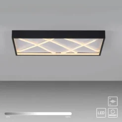 LED Deckenleuchte MIKADO, schwarz, rechteckig, dimmbar, Memoryfunktion
