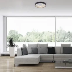 LED Deckenleuchte MIKADO, schwarz, rund, dimmbar, Memoryfunktion
