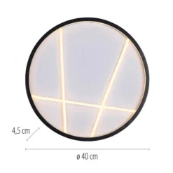 LED Deckenleuchte MIKADO, schwarz, rund, dimmbar, Memoryfunktion