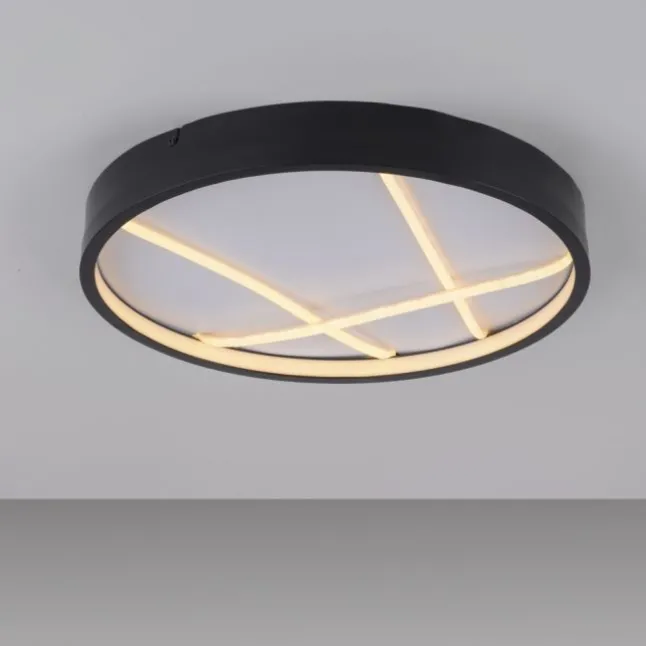 LED Deckenleuchte MIKADO, schwarz, rund, dimmbar, Memoryfunktion