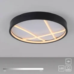 LED Deckenleuchte MIKADO, schwarz, rund, dimmbar, Memoryfunktion