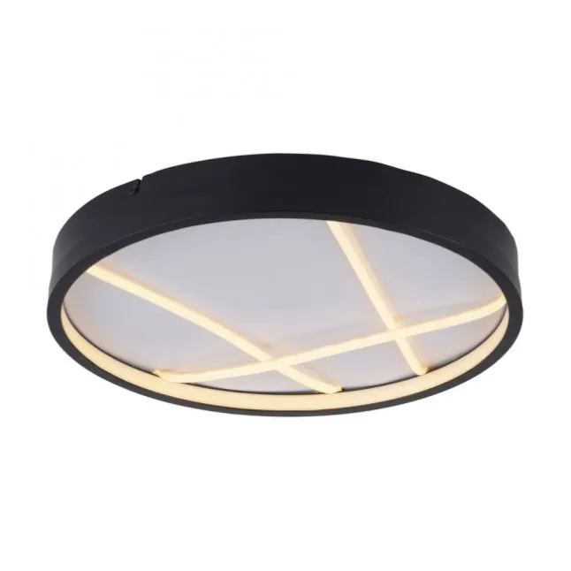 LED Deckenleuchte MIKADO, schwarz, rund, dimmbar, Memoryfunktion