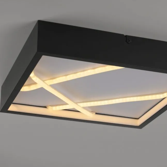 LED Deckenleuchte MIKADO, schwarz, eckig, dimmbar, Simply Dim, Memoryfunktion