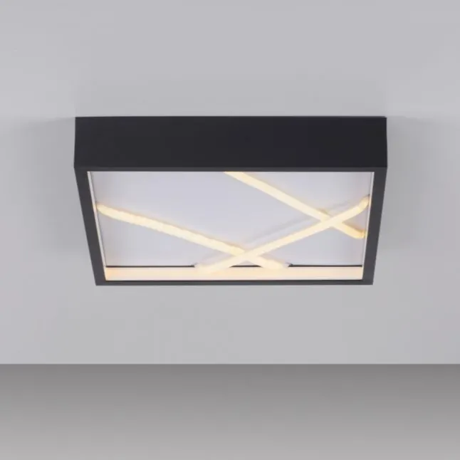 LED Deckenleuchte MIKADO, schwarz, eckig, dimmbar, Simply Dim, Memoryfunktion