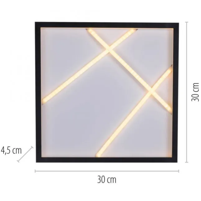 LED Deckenleuchte MIKADO, schwarz, eckig, dimmbar, Simply Dim, Memoryfunktion