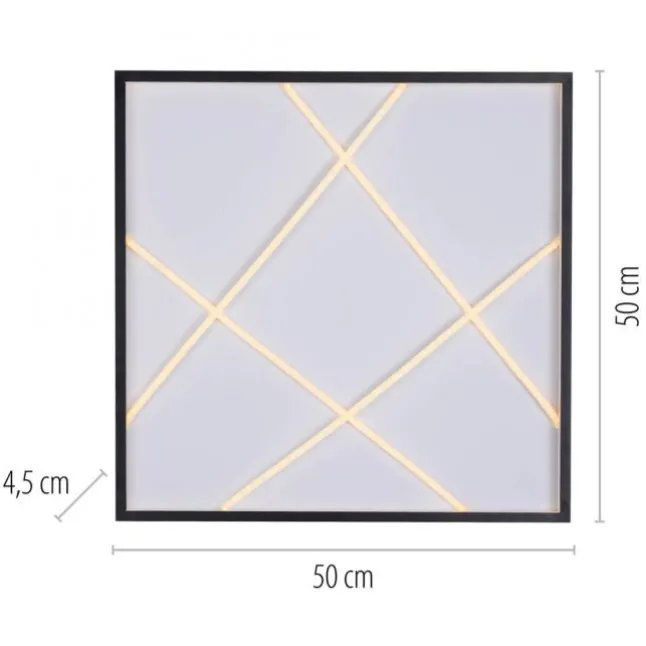 LED Deckenleuchte MIKADO, schwarz, eckig, dimmbar, Simply Dim, Memoryfunktion