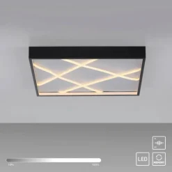 LED Deckenleuchte MIKADO, schwarz, eckig, dimmbar, Simply Dim, Memoryfunktion