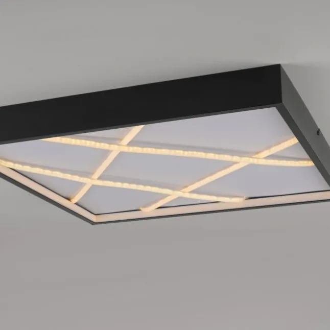 LED Deckenleuchte MIKADO, schwarz, eckig, dimmbar, Simply Dim, Memoryfunktion