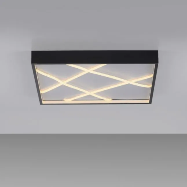 LED Deckenleuchte MIKADO, schwarz, eckig, dimmbar, Simply Dim, Memoryfunktion