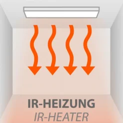 LED Deckenleuchte mit Infarot Heizung eckig weiß Fernbedienung