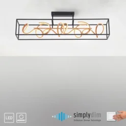 LED Deckenleuchte, modern, geschwungenes Design, dimmbar, energiesparend