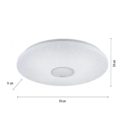 LED Deckenleuchte, Nachthimmel Optik, dimmbar, rund, Fernbedienung, modern