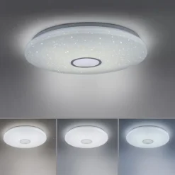 LED Deckenleuchte, Nachthimmel Optik, dimmbar, rund, Fernbedienung, modern