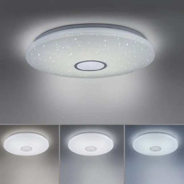 LED Deckenleuchte, Nachthimmel Optik, dimmbar, rund, Fernbedienung, modern