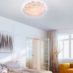 LED Deckenleuchte, Naomi, Stoffschirm, weiß, Ø75cm