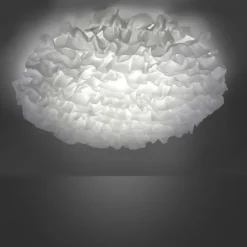 LED Deckenleuchte, Naomi, Stoffschirm, weiß, Ø75cm