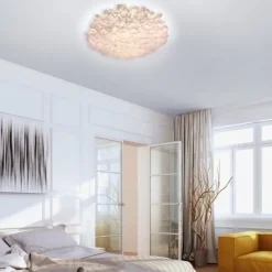 LED Deckenleuchte, Naomi, Stoffschirm, weiß, Ø75cm