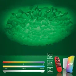 LED Deckenleuchte, Naomi, Stoffschirm, weiß, Ø75cm