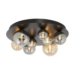 LED Deckenleuchte POPSICLE, schwarz, Amber- + Rauchgläser