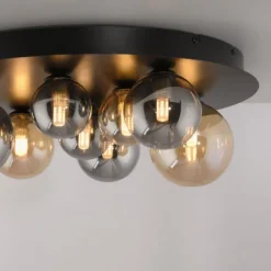 LED Deckenleuchte POPSICLE, schwarz, Amber- + Rauchgläser