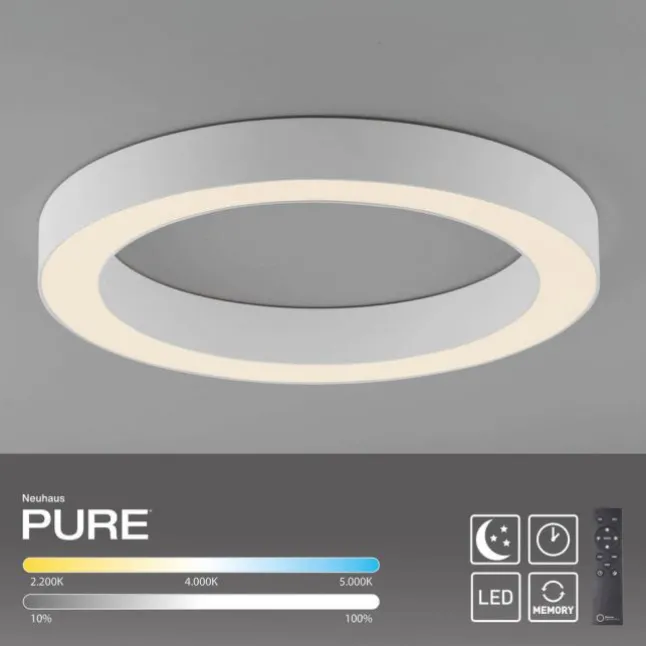 LED Deckenleuchte PURE Lines round snow, dimmbar