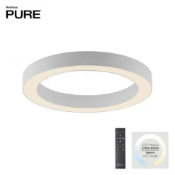 LED Deckenleuchte PURE Lines round snow, dimmbar