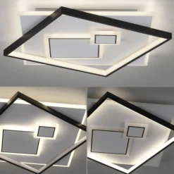 LED Deckenleuchte quadratisch schwarz weiß schaltbar warmweiß Licht