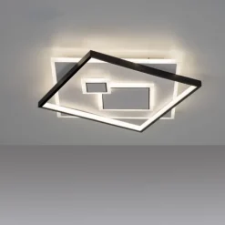 LED Deckenleuchte quadratisch schwarz weiß schaltbar warmweiß Licht