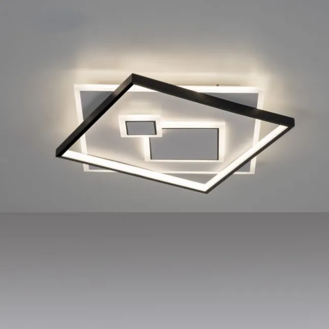 LED Deckenleuchte quadratisch schwarz weiß schaltbar warmweiß Licht