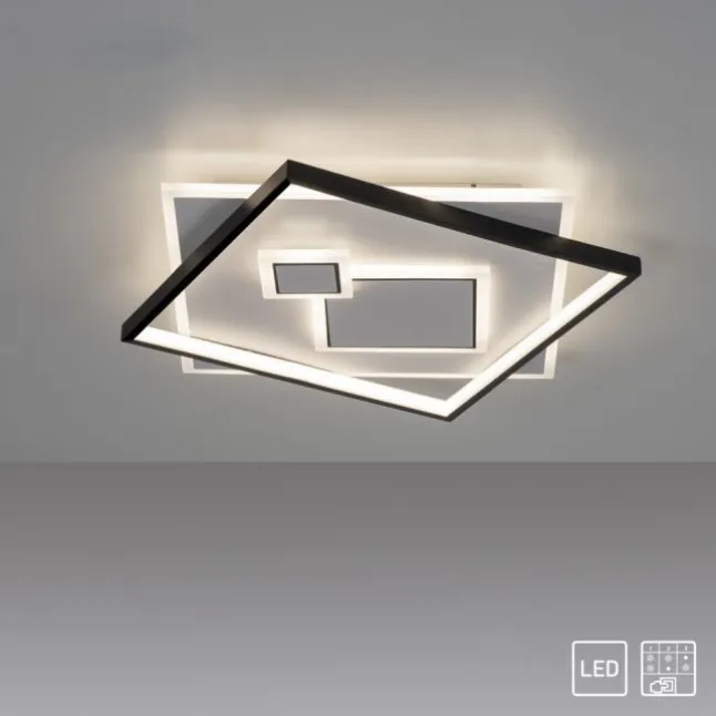 LED Deckenleuchte quadratisch schwarz weiß schaltbar warmweiß Licht