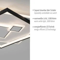 LED Deckenleuchte quadratisch schwarz weiß schaltbar warmweiß Licht