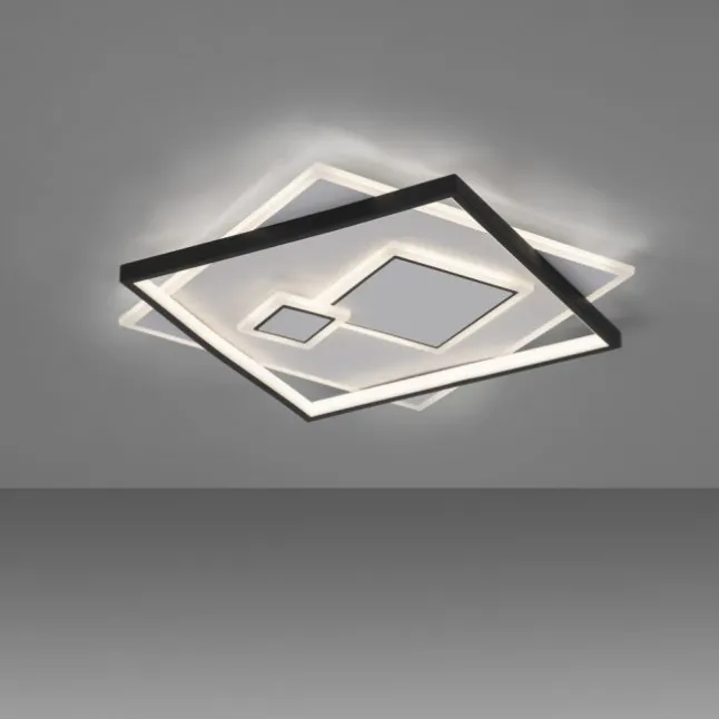LED Deckenleuchte quadratisch schwarz weiß schaltbar warmweiß Licht