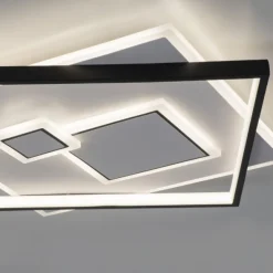 LED Deckenleuchte quadratisch schwarz weiß schaltbar warmweiß Licht