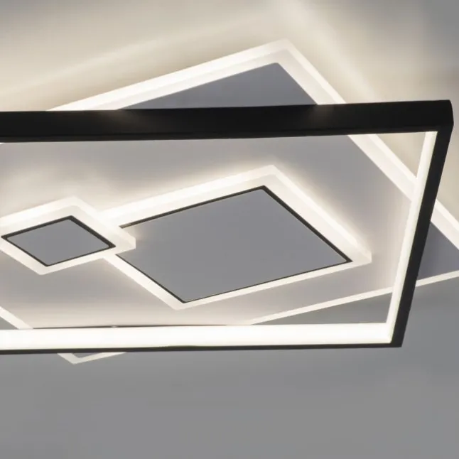 LED Deckenleuchte quadratisch schwarz weiß schaltbar warmweiß Licht