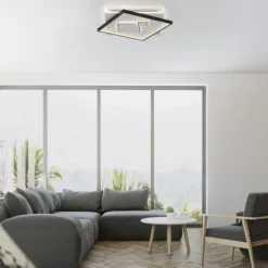 LED Deckenleuchte quadratisch schwarz weiß schaltbar warmweiß Licht