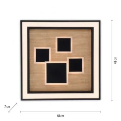 LED Deckenleuchte quadratisch Holz Natur Eiche Serienschaltung steuerbar